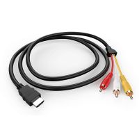 1PC adaptor konektor 5Ft/HDMI yang kompatibel Male ke 3-RCA Video Audio AV kabel untuk TV HDTV