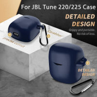 Protective Silicone Case Cover Bag Skin with Carabiner Scratch Proof Shockproof for JBL Tune 225 220 TWS True Wireless Earbuds