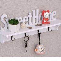 【YF】 47x8cm Sweet Home Shelves Hat Key Holders Wood Wall Hook Door Mounted Shelf Coat Clothes Storage Holder Type