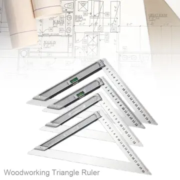 7 Inch Aluminium Alloy Right Angle Triangle Ruler with 0.1 Accuracy and 1  Scale Value for Industrial Measurement