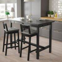 Bar stool with backrest,made of solid and durable solid wood. black 75 cm.