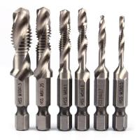 HH-DDPJ1/4" Hex Shank Drill Bit Hss Screw Tap Drill Bits Hss Taps Countersink Set Hss Composite Tap Drills M3 M4 M5 M6 M8 M10