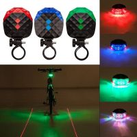 100LM Bicycle Rear Light Waterproof 5 LED 2 Laser Bike Taillight USB Rechargeable Taillight Outdoor Riding Safety Warning Light