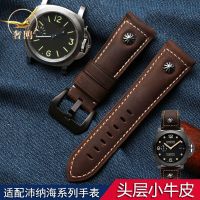 ▶★◀ Suitable for Panerai watch strap genuine leather mens PAM111 handmade retro rivet crazy horse leather watch strap 22 24 26mm