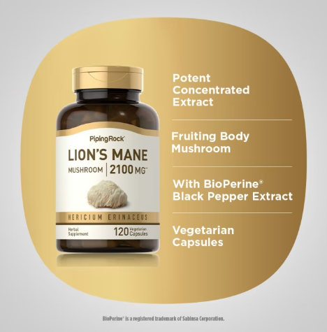 สารสกัดจากเห็ดยามาบูชิตาเกะ-ออร์แกนิค-lions-mane-mushroom-2100-mg-120-vegetarian-capsules-pipingrock-เห็ดปุยฝ้าย-เห็ดภู่มาลา-เห็ดหัวลิง