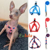 【jw】♟✠ Dog Printing Harness and Leash Set Chihuahua Fashion for Small Adjustable Walking Accessories