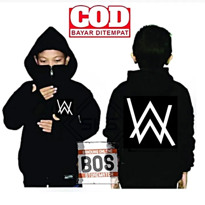 jaket alan walker anak tanggung usia 4 - 15 tahun model masker ninja