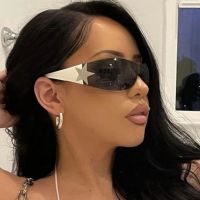 Luxury Punk Sports Sunglasses for Women Brand Designer Y2K One Piece Sun Glasses Men Goggle Shades Five Star Fashion Eyewear