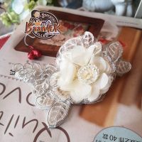 FLOWER DM117 ดอกไม้ ตกแต่ง ดอกไม้ผ้า ติดเพชร ขนาด 10cm ใช้สำหรับตกแต่งชิ้นงานให้น่ารักมากขึ้น จำนวน 1 ชิ้น flower for sew