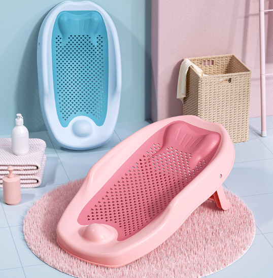 Baby bath can sit and lie down, support, antiskid pad, environment