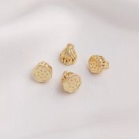 【Preflow ornament】4PCS Seedpod Of TheBraceletPendant Women Gold Platedfor Jewelry Making DIYAccessories