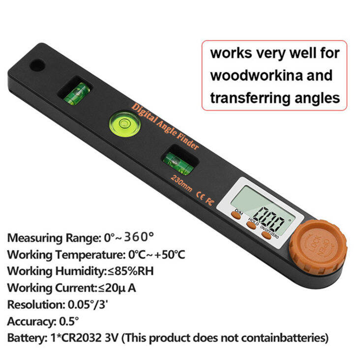 farfi-เครื่องวัดระดับจอแสดงผล-lcd-ความแม่นยำสูง-เครื่องวัดระดับมุมดิจิตอล4-in-1อุปกรณ์ในครัวเรือนระดับดิจิตอลที่มีประโยชน์