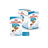 อาหารสุนัข  Royal Canin Wet Mini Puppy in Gravy  อาหารเปียกสูตรลูกสุนัขพันธุ์เล็ก 85g.x12ซอง