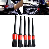 1/ 5pcs Automotive Detail Brushes For Car Interior Detailing Brush Set Car Cleaning Kit Tool Rims Wheel Clean Brush Plastic