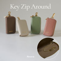Key Zip Around กระเป๋าเก็บกุญแจ หนังวัวแท้ หนัง Epsom