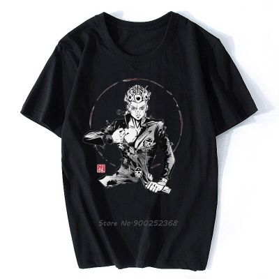 Trendy Jojo Bizarre Adventure T-Shirt Men Round Neck Short Sleeve Manga Giorno Giovanna Printed Tshirt Cotton Casual Tee Shirt 【Size S-4XL-5XL-6XL】
