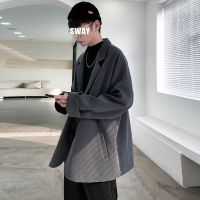 ZZOOI British-style Blazers Men Leisure Trendy Loose Suit Jackets Male Retro Daily Ins Streetwear All-match Simple Korean Suit-tops