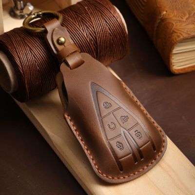 Leather Car Key Case Cover Pouch Fob Protector Keychain Accessories for Changan Unit CS75 Plus X7 Cs55 Cs75plus Holder Shell Bag