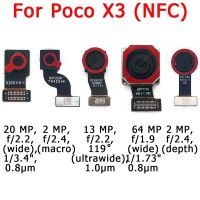 กล้องหน้าหลังของแท้เหมาะสำหรับ Xiaomi Mi Poco X3 NFC ด้านหลังหันหน้าไปทางด้านหน้าโมดูลกล้องหลัง Selfie อะไหล่สำรอง