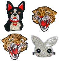 Cute Sequin Animal Rabbit Dog Tiger Embroidery Decal Clothes DIY Coat Clothing Accessories Cloth Sticker Badge Fashion Brooches Pins