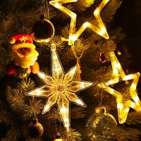 Christmas Ornaments Hanging LED Light Bedroom Decoration for Home Window Glass Decor