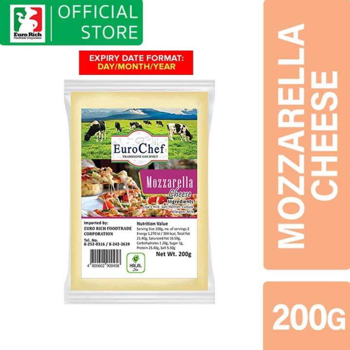 Euro Chef Mozzarella Cheese Block 200g (EXPIRY DATE D/M/Y) Lazada PH