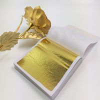 100Sheets DIY Art Craft Paper Imitation Gold Silver Foil Paper Leaf Gilding Birthday Party Wedding Cake Dessert Decorations