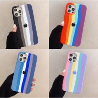 【เคส ไอโฟน 12 】เคสสายรุ้งไล่โทนสีนิ่ม iphone11 11pro 11promax เคสกำมะหยี่ iphone6 6s 7 8 7plus 8Plus XS MAX XR 12promax