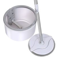 Flat Spin Mop with Pail Round Head Mop Microfiber Cloth Mop Spinner Mop Set Magic Floor Cleaning Mop