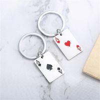 Fashion Poker Playing Cards Keychain Metal Alloy Keyring Men Pendant Jewelry Souvenir