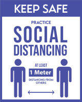 สติกเกอร์ ร้านค้า กระจก ประตู เว้นระยะห่าง ล้างมือ KeeSafe Social Distancing Hand Sanitizer Here