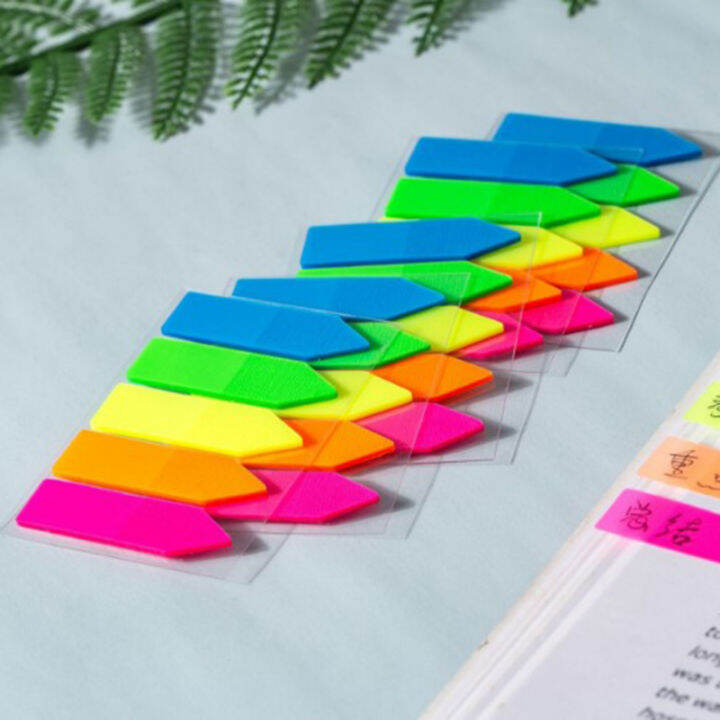 rayua-100แผ่น-arrow-shape-fluorescent-paper-self-adhesive-memo-pad-sticky-notes