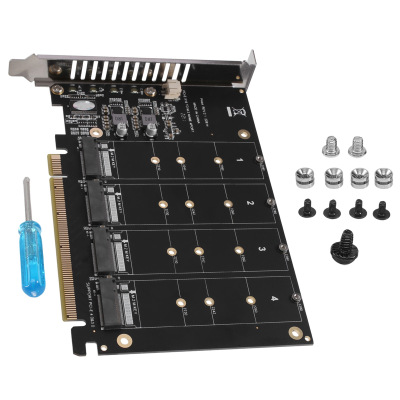 PCIE 4-Port M.2 NVEM SSD Expansion Card Computer Motherboard Solid State Drive Expansion Card