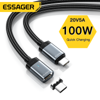 Essager สายแม่เหล็ก100W ชนิด C ถึง USB C สาย PD 5A ชาร์จเร็วสายข้อมูลสำหรับ Macbook Pro Xiaomi Samsung Huawei P30 Pro