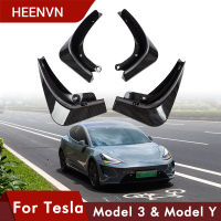 Model3 Mud Flaps For Tesla Model 3 2021 Accessories Guard Fender Front Rear Wheel Mudguard Carbon Fiber ABS Model Three