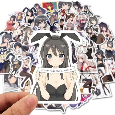 10/30/50Pcs Sexy Anime Hentai Bunny Girl Stickers Decals for Luggage Laptop Phone Motorcycle Car Sticker Waterproof Graffiti