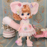 Viecw】icy DBS blyth ตุ๊กตา linabell คอสเพลย์ชุดอะนิเมะสาวสีชมพูเสื้อผ้า16 BJD OB24