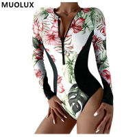 Surfing Swimsuit 2022 Bikini Long Sleeve Swimwear For Women Florial Print Push Up Summer Bath Suit Two Piece Bandeau Biquini