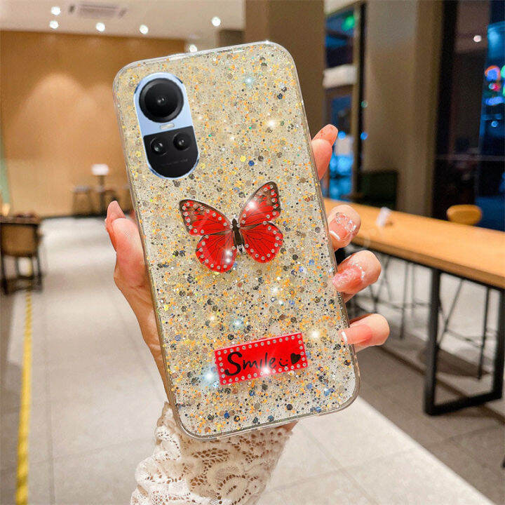 เคสใส่โทรศัพท์ลายผีเสื้อระยิบระยับสุดหรูสำหรับ-oppo-reno-10-5g-เคสโทรศัพท์ซิลิโคนนิ่มกันกระแทก-oppo-reno-10-reno10-pro-reno-10-pro-ฝาครอบ-oppo-reno-10pro-plus-5g