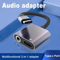 2 in 1 Type C Headphone AUX Audio Splitter Adapter For Xiaomi 8 9 Samsungs USB C To 3.5mm Jack Earphone Charging Converter functional