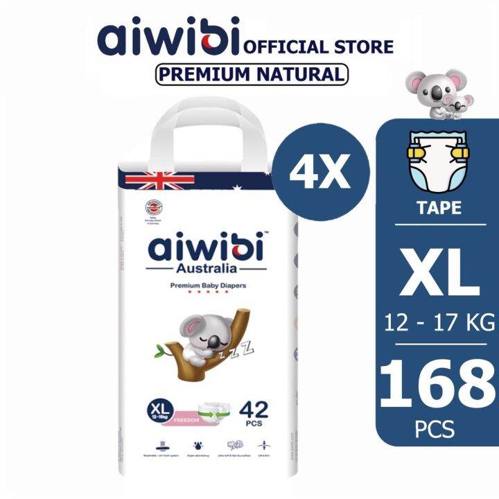 Diapers Aiwibi Premium Tural Diapers Tape Pants S/M/L/XL/XXL (4's X ...