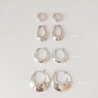 Winterwinter Jewelry Silver925 : เครื่องประดับเงินแท้ เงินแท้925 ต่างหูห่วงเงินแท้ ต่างหูห่วงใหญ่