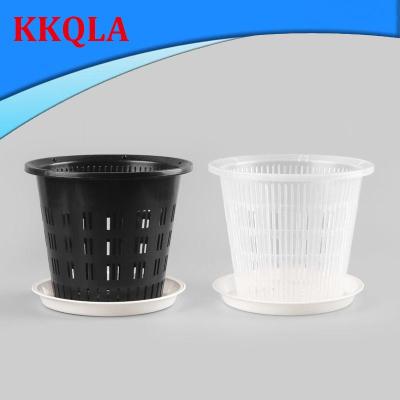 QKKQLA 5pcs Plastic Orchid Flower planter Pots tray Holes Air Function Root Growth Container Slots wall hanging hole grow Pot