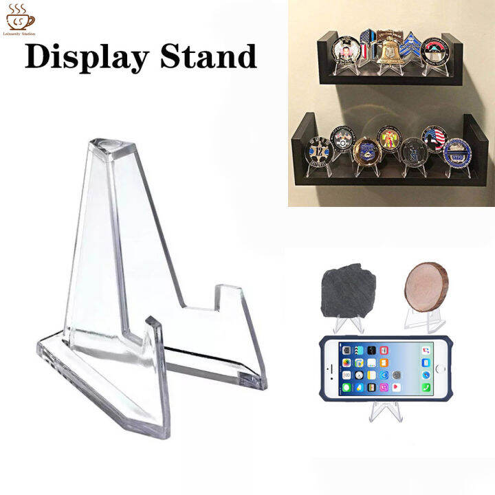 5Pcs Collectibles Coin Display Stand/Transparent Plastic Easel Medal ...