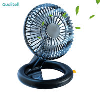 Qualitell พัดลมตั้งโต๊ะ แกนคู่ พับได้ สามเกียร์ ปรับได้ แบตเตอรี่ใช้ได้นาน พัดลมขนาดเล็ก สําหรับห้องนอน สํานักงาน ตั้งแคมป์ ท่องเที่ยว m