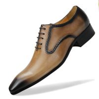 Summer Fashion Mens Oxford Leather Dress Shoes Business Formal Comfortable Genuine Leathers Luxury Designer zapatos traje hombre