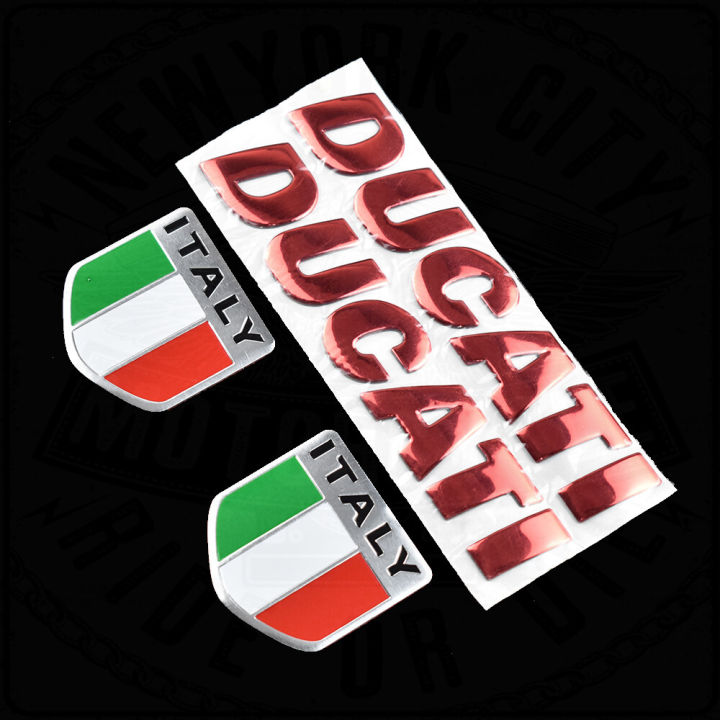 รถจักรยานยนต์3d-สติกเกอร์โลโก้สำหรับ-ducati-อิตาลีธง1200sr-821-796-696-1000-900-s4r-s-สีเงิน