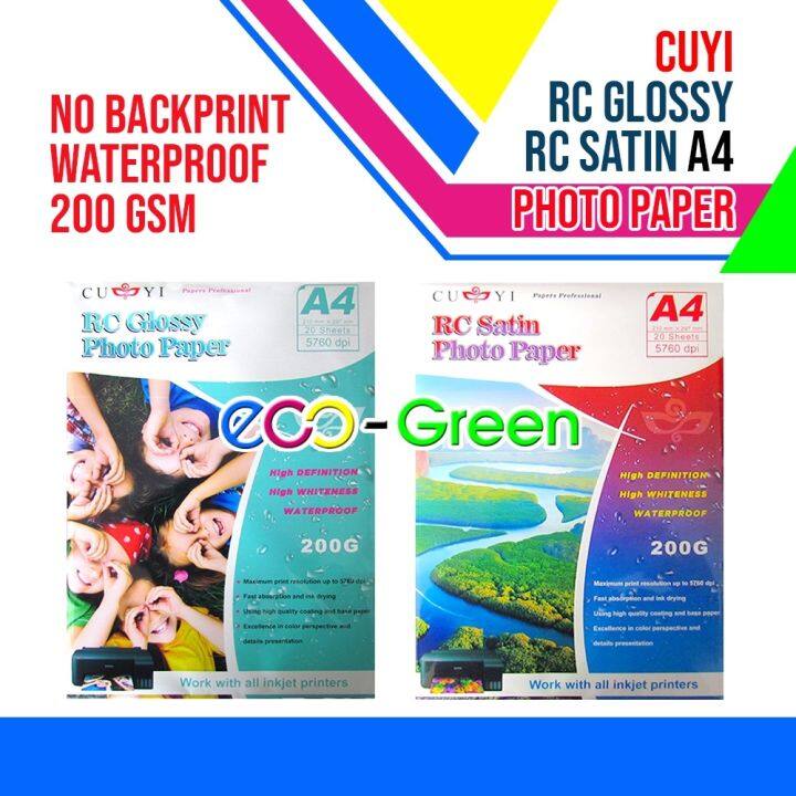 cuyi 200gsm Waterproof Paper Premium RC Photo Paper Satin Glossy A4 ...