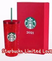 แก้วสตาร์บัคส์แท้ Starbucks Stainless Steel Holiday Bling Cold Cup 16oz. ทัมเบลอร์สตาร์บัคส์สแตนเลสสตีลสีแดงคริสมาสต์ 16ozทัมเบลอร์สแตนเลสสตีล 2 ชั้น สวยมากๆค่