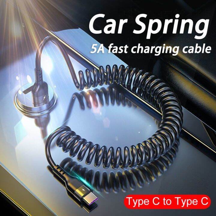 pd-66w-5a-type-c-to-type-c-fast-charging-spring-cable-for-xiaomi-redmi-poco-huawei-honor-samsung-phone-car-charger-usb-c-cables-docks-hargers-docks-ch